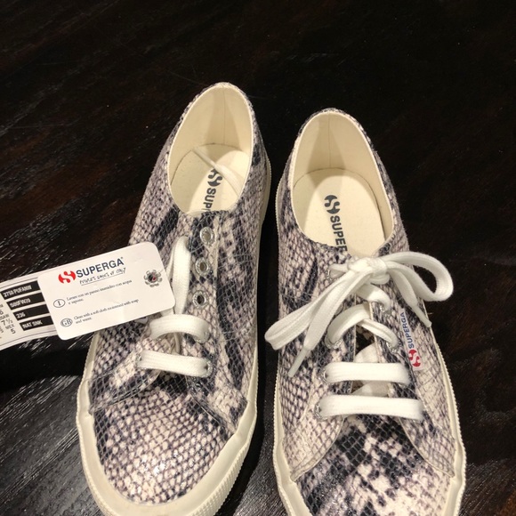 Superga snakeskin sneaker grey and white size 8 - Picture 5 of 7